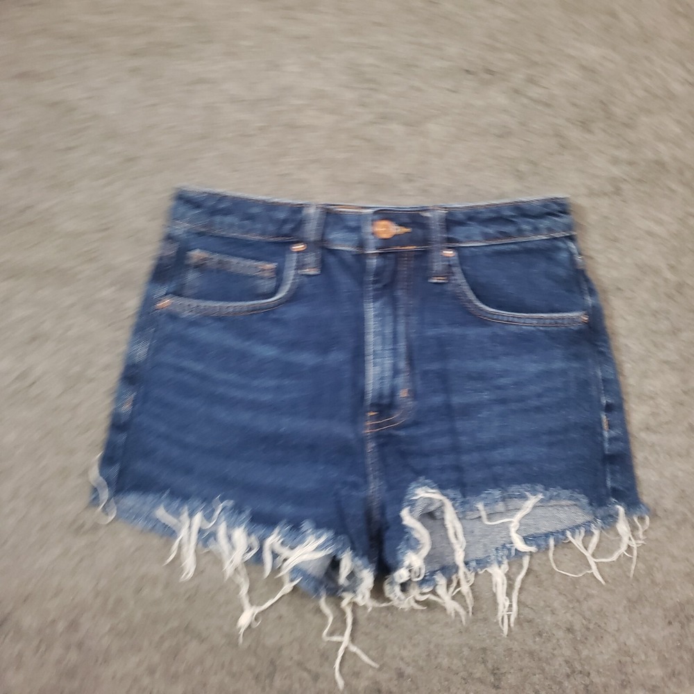 Forever 21 Shorts Womens 24 Blue Cut Off High Rise Dark Wash Denim Casual Ladies